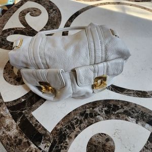 Michael Kors Leather Handbag, cream white w/ gold hardware